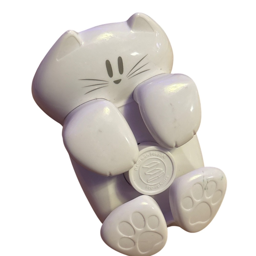 3M Post-it White Cat‎ Weighted Pop-Up Sticky Note Dispenser Desktop Holder